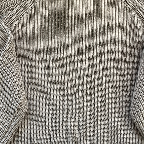 Quince Organic Cotton Fisherman Crew Sweater - camel, small - Picture 5 of 5